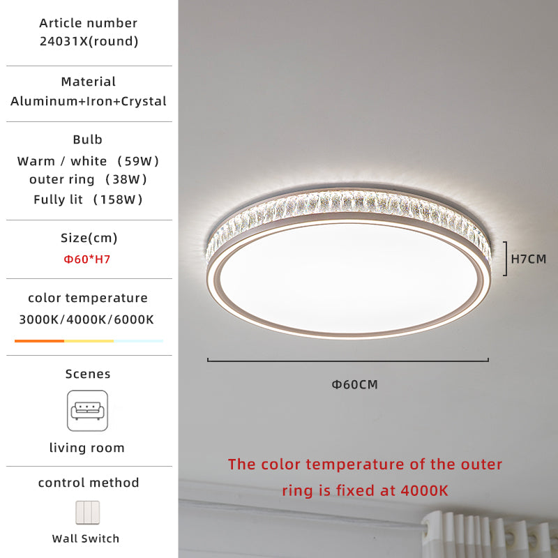 Champagne Crystal Round LED Ceiling Light no.24031