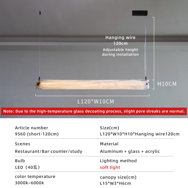 Cloud fog glass dining light dimensions