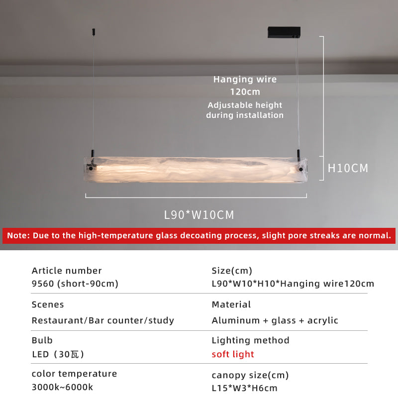 Cloud fog glass dining light dimensions