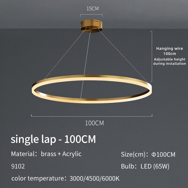 Modern luxury Single ring chandelier, 100cm