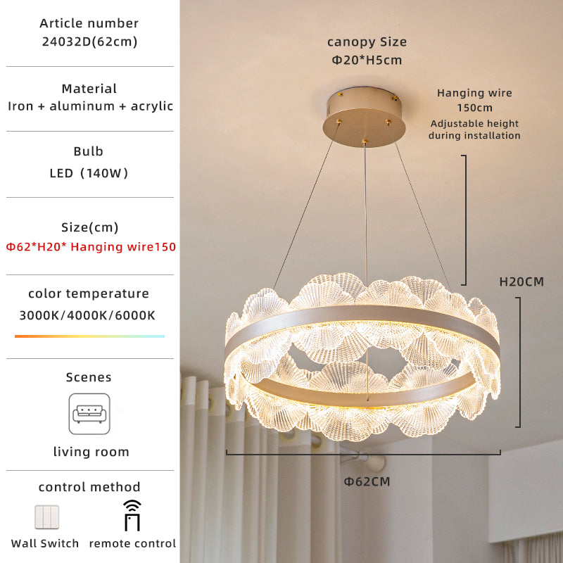 62cm Elegant Lotus Pendant Light