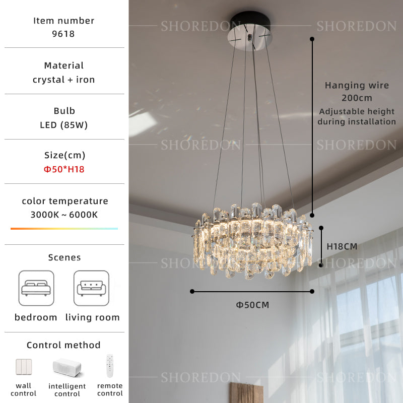 Chrome Crystal Chandelier - Modern Luxury Light 6-Sizes Available no.9618