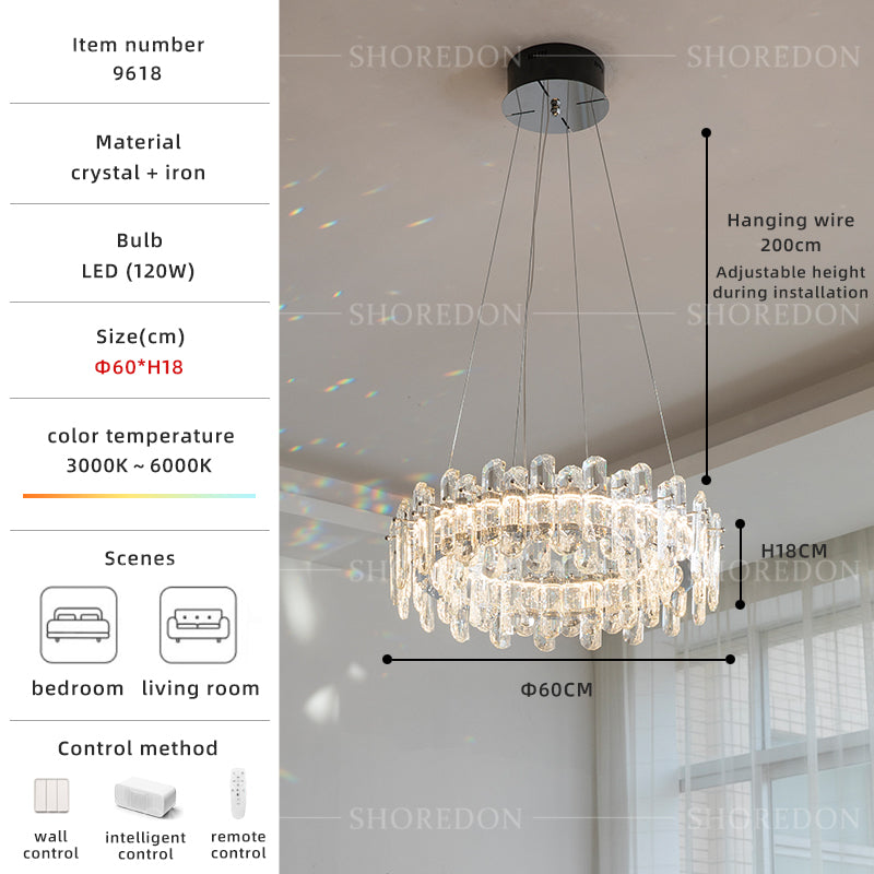 Chrome Crystal Chandelier - Modern Luxury Light 6-Sizes Available no.9618