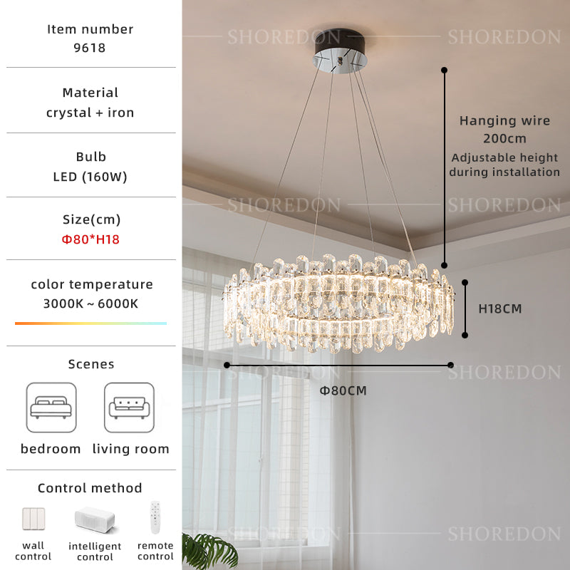 Chrome Crystal Chandelier - Modern Luxury Light 6-Sizes Available no.9618