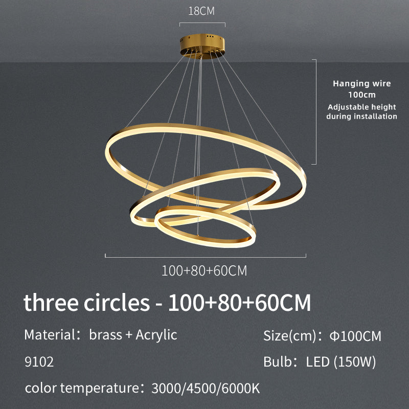 Triple Circle Pendant Light