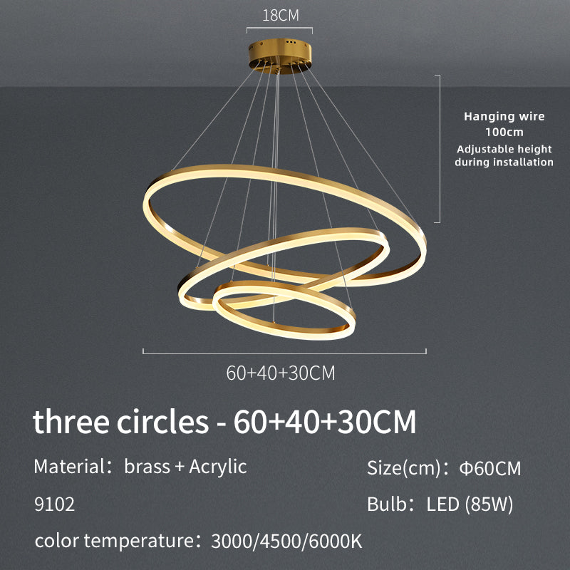 Triple Circle Pendant Light