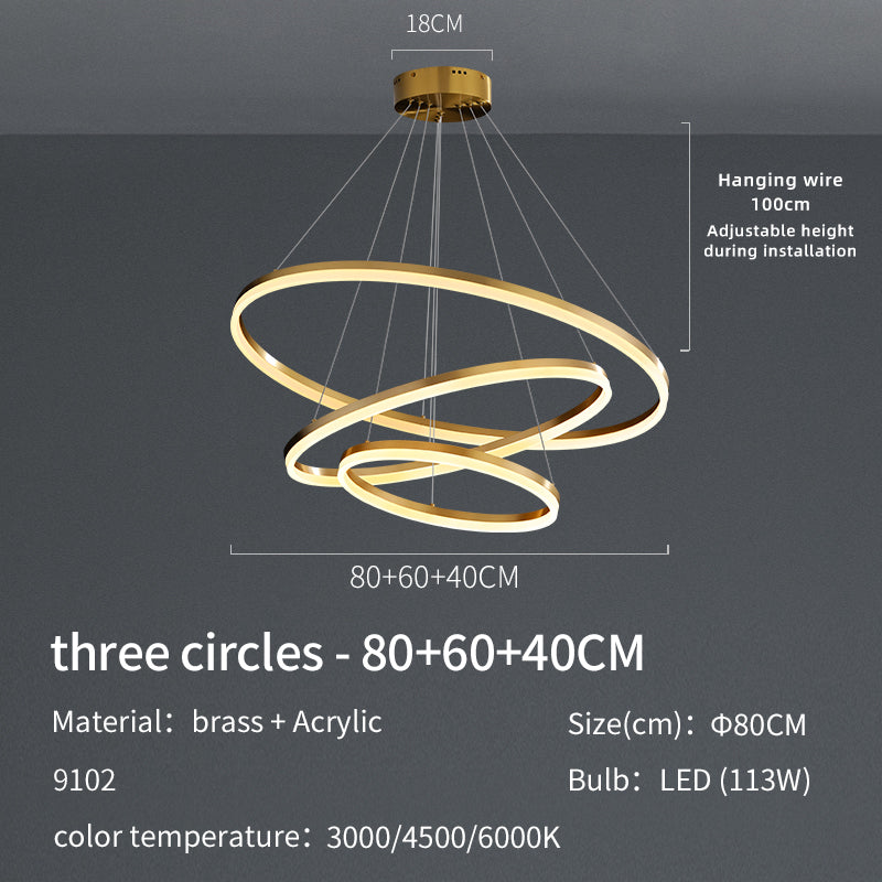 Triple Circle Pendant Light