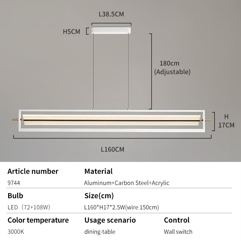 White dining light dimensions