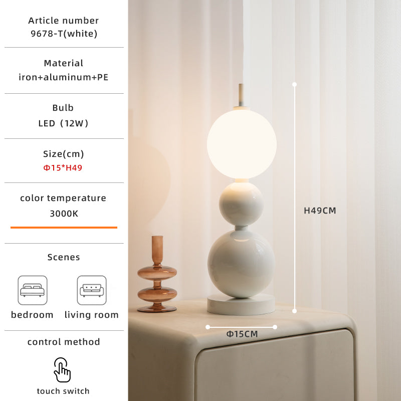 White modern bedside lamp